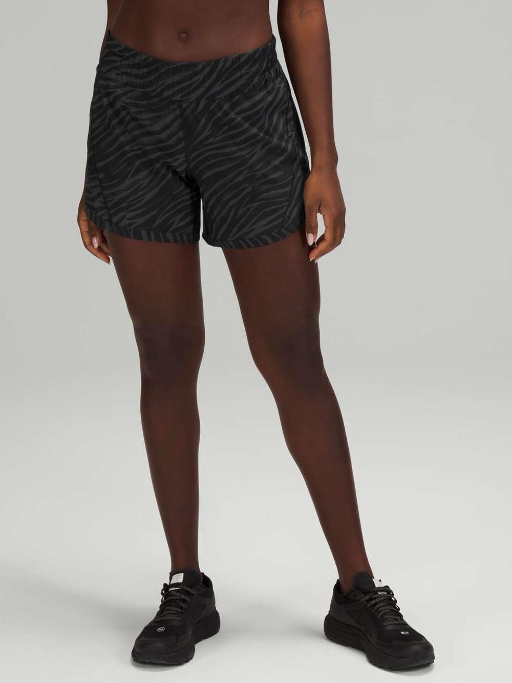 lululemon athletica Track That Mid Rise Shorts Black Zebra-Print Athletic Shorts